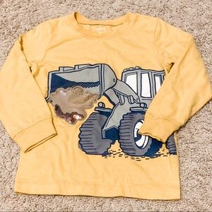 Yellow bulldozer long sleeved tee size 4T